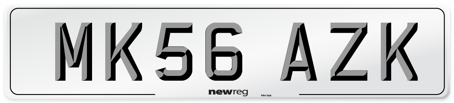 MK56 AZK Number Plate from New Reg